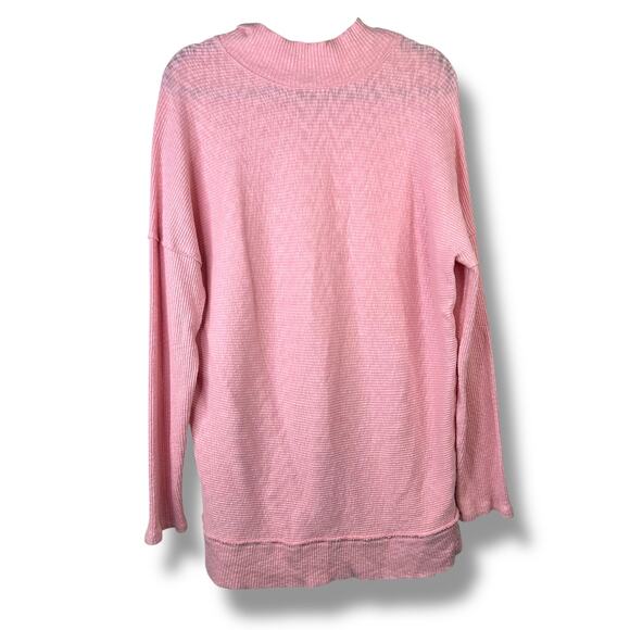 We The Free Pink Free People Casey Ribbed Knit Mock Neck Tunic Longline Sweater - Picture 5 of 11